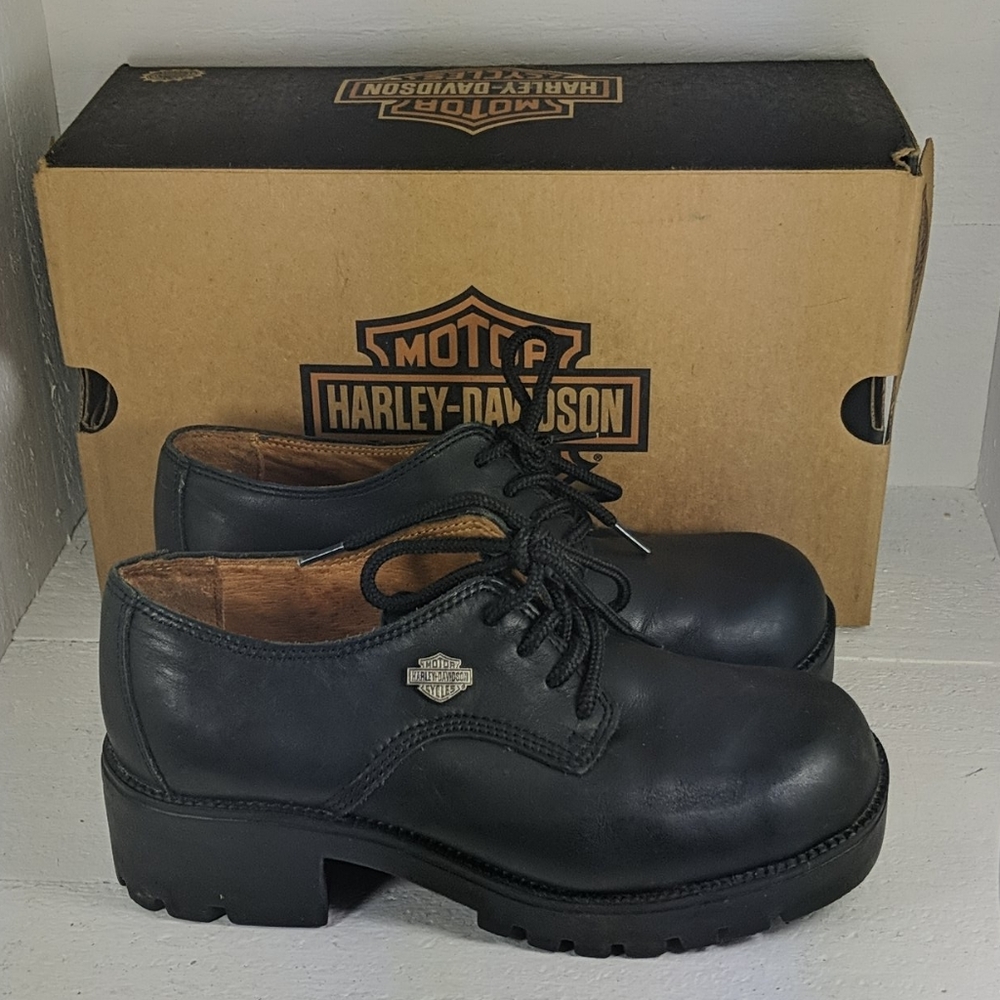 Harley-Davidson Hubcap 82002 black leather shoes
